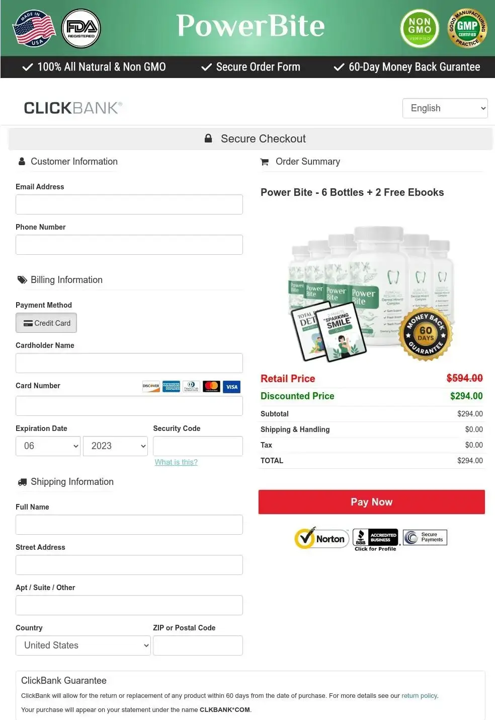 Powerbite Order Page